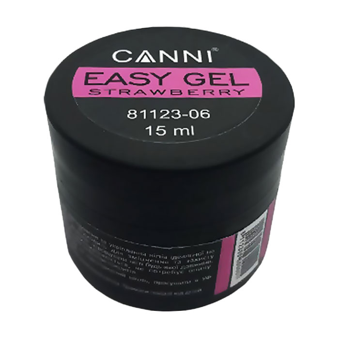 Гель для нарощування та зміцнення нігтів Canni Easy Gel 06 Strawberry, 15 мл